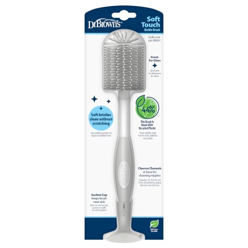 Dr. Brown's Soft Touch Baby Bottle Cleaning Brush, Gray, 1-Pack - style: Gray