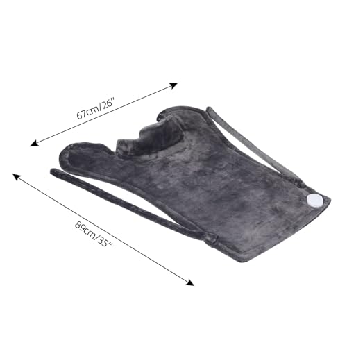 26" x 35" Flannel Neck&Shoulder&Back Heating Pad with 12 Temperature Settings&Countdown Timer, Pain Relief for Back/Neck/Shoulders/Menstrual Pain(Dark Grey) - color: 03-dark Grey