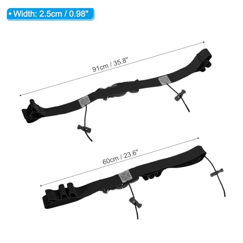 PATIKIL Elastic Triathlon Running Belt, 2 Pack Adjustable Race Number Belt Race Belt Bib Holder with 6 Energy Gel Loops for Marathons Racing Cycling, Black - color: Black