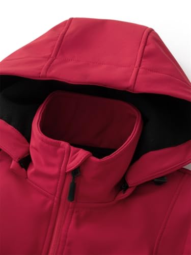 KVE Women's Windproof Waterproof Lightweight Softshell Vest - color: Red, size: Large