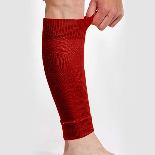 COUVER Unisex Long Leg Compression Sleeves - color: Red, size: Large