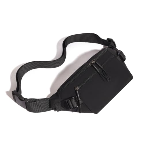 Ausion Fanny Pack Waist Bag for Men&Women Adjustable Belt Hip Bum Bag Fashion Water Resistant Hiking Waist Bag for Traveling Casual Running Hiking Cycling - color: easy-black
