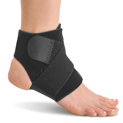 BraceAbility Neoprene Water-Resistant Ankle Brace | Compression Foot Wrap for Swimming, Running, Surfing, Diving, Exercise, Athletic Support & Protection, Sprains, Tendonitis and PTTD Pain (L/XL) - size: Large/X-Large (Pack of 1)