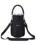sportsnew Large Water Bottle Bag for 32/40/64oz Cup & Tumbler,Crossbody Insulated Cup Sleeve Bottle Holder Carrier with Strap - color: Black
