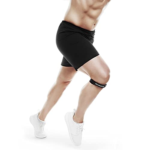Rehband Patella Tendon Brace Sport, Patella Knee Strap with Pressure Pad, Patellar Tendon Band for Running, Soccer, Handball, Tennis, Colour:Black, Size:Small/Medium - size: S/M
