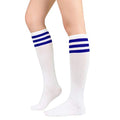 Womens Knee High Striped Socks for Sports, Costumes, Halloween - color: 1 Pack White Blue