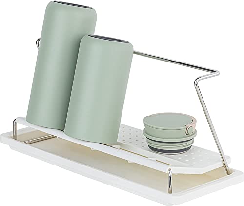 carrotez Bottle Drying Rack with Drain Tray, White - color: White