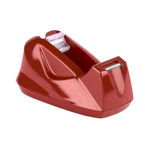 Acrimet Desktop Tape Dispenser, Premium, Non-Skid Base, Plastic, Red - color: Red