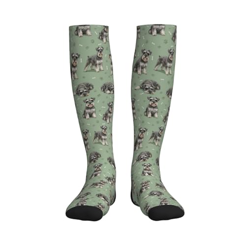 Cute Dog Compression Socks Women Men, Dog Lover Gift - color: Schnauzer2