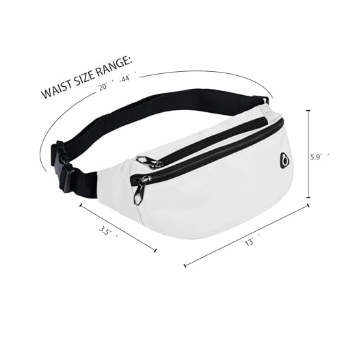 Fanny Packs for Men and Women Water-Repellent Sports Waist Pack Bag - color: 1pack-White