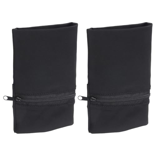 Generic Wrist Pouch 6"x 4", Wrist Wallet Sports Wristband Wallet with Zipper Pocket for Running Jogging Hiking Cycling Yoga (Black, 2 Pcs)