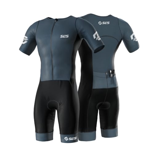 SLS3 Triathlon Suits Mens - Elite Aero Sleeved Trisuit for Swim Bike Run - color: Midnight, size: Small