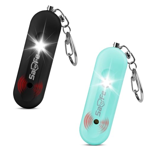 Personal Safety Alarm - Waterproof Rechargeable Security Alarm - 140dB Extra Loud Siren & Strobe Light - Self Defense Keychain - Gift for Women, Teenagers, College Girls, Seniors(Aqua+Black) - color: Black+Aqua