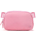 Pander Nylon Fanny Pack for Women, Two-Way Zipper Crossbody Bag - color: Light Pink