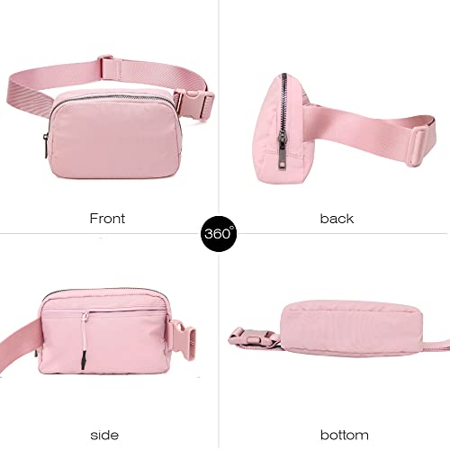 Fanny Belt Bag Waist Pack Crossbody Bags Bum Bag for Running Hiking Travel Workout Adjustable Strap for Women -pink - color: pink
