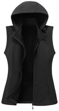 KVE Women's Windproof Waterproof Lightweight Softshell Vest - color: Black, size: Small