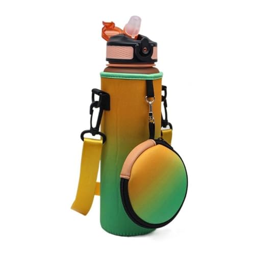 Water Bottle Bag with Headphone Bag Handheld Portable Insulated Water Cup Cover Colorful Earphone Pouch Sports Water Bottle Sleeve Cup