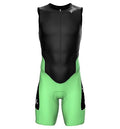Sparx Men Competitor Triathlon Suit Mens Trisuits | Italian Technical Fabric | Soft Chamois | 4 Pockets | Bike-Swim-Run - color: Black/Mint, size: XX-Large