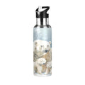 OTVEE Polar Bear Water Bottle Sports Water Bottle Insulated Stainless Steel Hot Cold Water Mug with Straw Lid & Handle for Sports Gym 20 oz - color: Polar Bear