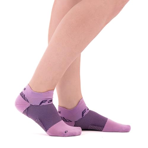 OrthoSleeve FS4 Plantar Fasciitis Compression Socks - color: Black No-Show, size: Small