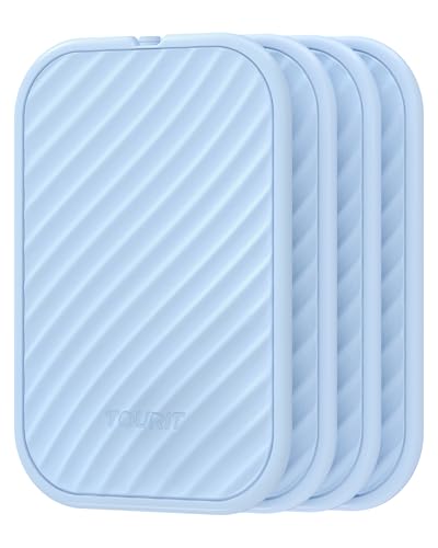 TOURIT 4 Pack Reusable Slim Ice Packs for Lunch Boxes and Coolers - color: Baby Blue