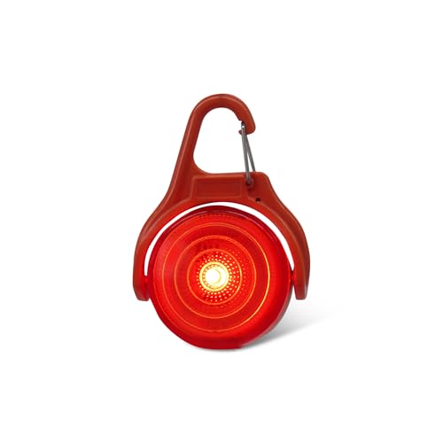 Rechargeable Adventure Light | Water Resistant Bright LED Clip-On Flashing Safety Light for Dog Walking, Running and All Outdoor Activities (Red) - color: Red