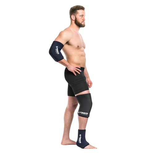 FreezeSleeve Ice and Heat Therapy Sleeve | Reusable Ice Pack Flexible Gel Compression Sleeve for Pain Relief and Recovery of Elbow Knee Ankle Leg Wrist Injuries | Black Large - color: Black, size: Large