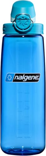 Nalgene 24 oz On The Fly Lock-Top Water Bottle, Slate Blue w/Glacial (Pack of 6) - color: Slate Blue with Glacial, size: 22 Ounces (Pack of 6)