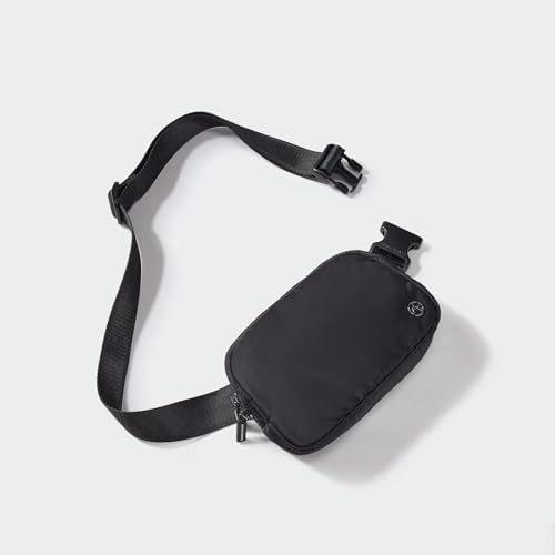 Pander Two Way Zipper Fanny Pack Nylon Everywhere Belt Bag for Women, Water Repellent Waist Packs, Crossbody Bags with Adjustable Strap (Black). - color: Black
