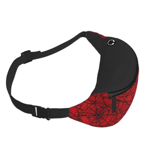 Dujiea Fanny Pack, Geometric Spider Web Lines Waist Bag With Headphone Hole Belt Bag Adjustable Sling Pocket Fashion Hip Bum Bag For Women Men Kids Outdoors Casual Travelling Hiking Cycling - color: Geometric Spider Web Lines