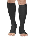 MGANG Medical Compression Stockings for Women & Men 20-30mmHg, Open Toe - color: Knee High Open Toe Black, size: Small