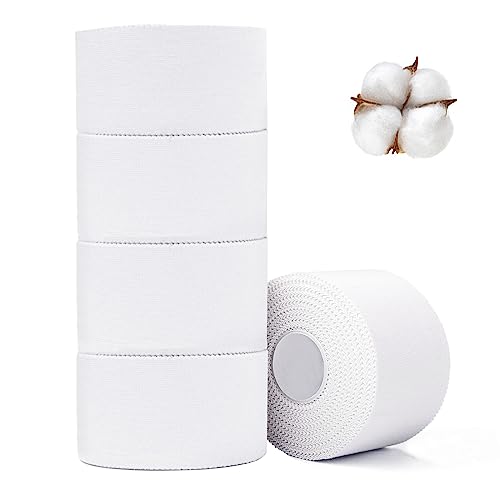 ADMITRY Athletic Tape,5 Pack White Sports Tape - color: Athletic Tape White(cotton)-5 Rolls