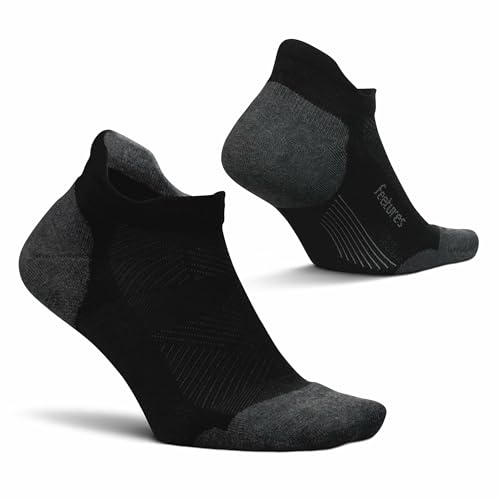 Feetures Elite Max Cushion No Show Tab Ankle Sock - color: New Black (1 Pair), size: Small