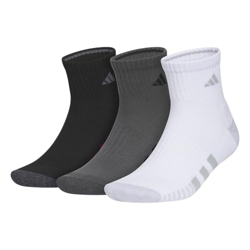 adidas Cushioned 3.0 3-Pack Quarter Socks - color: Black/Grey Six/White/3/Color
