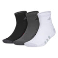 adidas Cushioned 3.0 3-Pack Quarter Socks - color: Black/Grey Six/White/3/Color