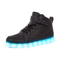 IGxx LED Light Up Shoes for Men Women Sparkly Sneakers High Top - color: Black, size: 5 Women/5.5 Men