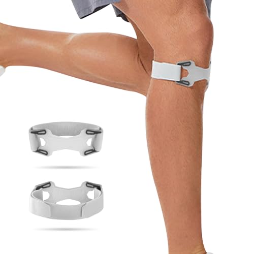 2 Pack Patellar Tendon Support Strap,Adjustable Silicone Patella Knee Strap for Knee Pain Relief,Knee Bands for Basketball, Tendonitis, Running, Tennis, Jumpers, Squats（Gray） - color: Gray