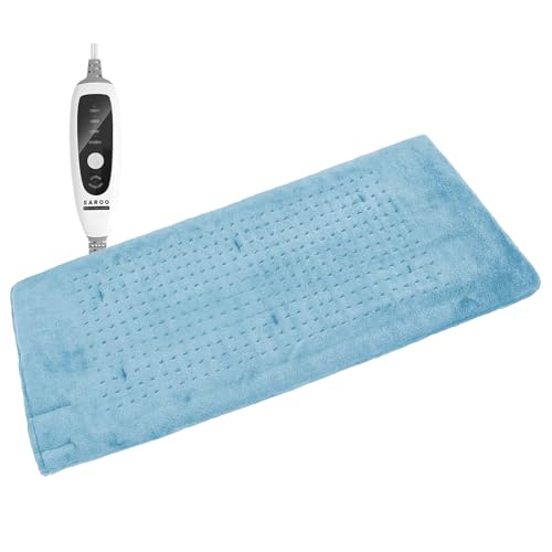 SAROO Heating Pad for Back Pain Cramps Relief,12"×24",Sky Blue - color: Sky Blue