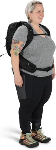 Osprey Tempest 20L Women's Hiking Backpack with Hipbelt, Stealth Black, WM/L, Extended Fit - color: Stealth Black, size: WM/L - Extended Fit