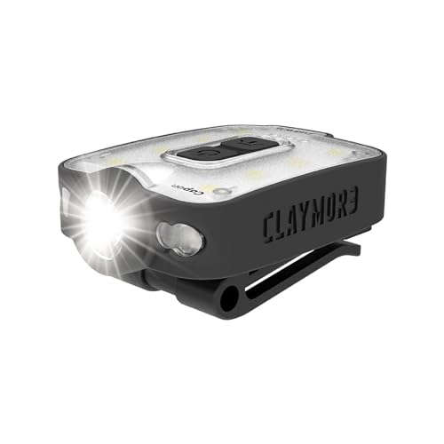 Claymore Capon 40B Black Clip-On Cap Light – USB-C Rechargeable 230LM LED Headlamp | 3 Light Modes 180° Adjustable Beam IP54 Water Resistant Up to 12 Hrs Runtime for Camping, Running, Outdoor - color: 40B (Black)