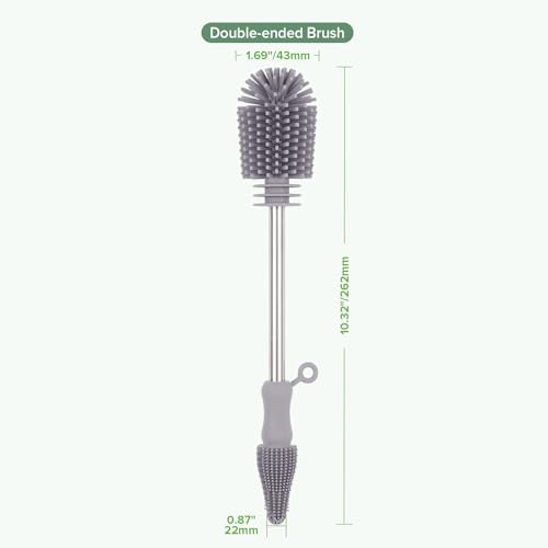 Haakaa Silicone Bottle Brush for Baby Bottles & Crevices, SUVA Grey, 1PK - color: Suva Grey, size: 1 Piece Set