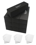 Fageverld Trading Card Storage Box with Dividers, 10 Count Cardboard Collector Boxes for Sports Baseball Mtg, Black