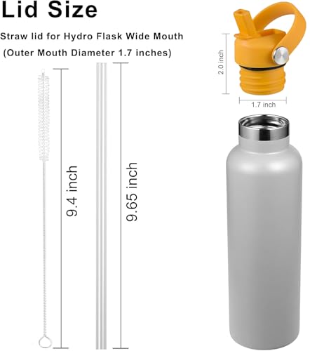 RRegeny Straw Lid fits Hydro Flask Standard Mouth, 21 24 oz, Sports Flex Cap Water Bottle Accessories Replacement Top - color: starfish orange+1pack