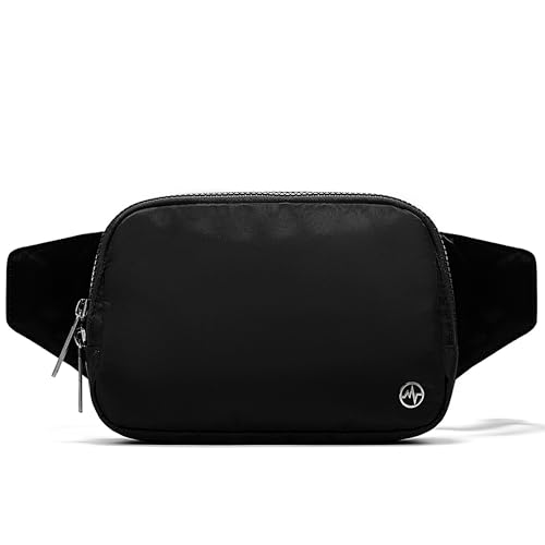 Pander Belt Bag Large 2L, Nylon Fanny Pack Purse for Women and Men with Adjustable Strap - color: Black Onyx