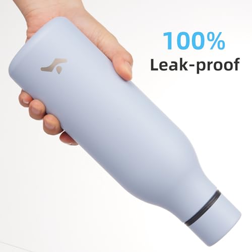 Konokyo 18 oz Insulated Stainless Steel Metal Water Bottle with Strap - color: Candy Blue, size: 18 Ounces