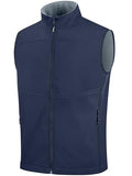 FREE SOLDIER Men's Lightweight Golf Vest Outerwear Windproof Sleeveless Softshell Jacket Running Vest - color: Navy, size: Small