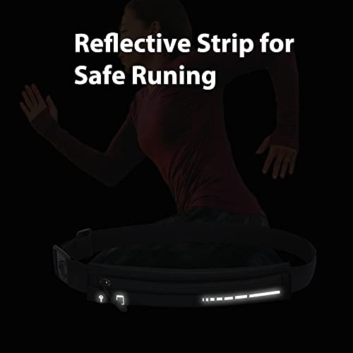 AIKENDO Slim Running Belt for Women Men,Runners Fanny Pack Phone Holder - color: Black