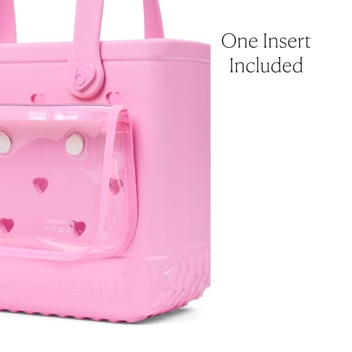BOGG BAG Bitty Small Tote – 11” x 8.5” x 4.5” – Essential Bags for Beach, Pool, Boat, Sports, Tailgating, Cruise, Travel - color: Pink Taffy Cutout Hearts