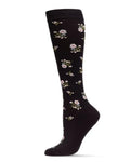 Wellfit Women's Ditsy Floral Nylon 15-20mmHg Graduated Compression Socks - size: 9