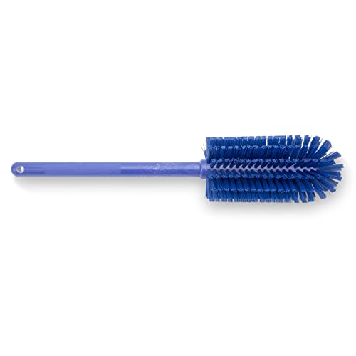 SPARTA Large Water Bottle Brush Ideal for Wide-Mouth Jars, Bottles and Tumblers, Dishwashing Tool with Handle for Home and Commercial Kitchens, Plastic, 16 Inches, Blue, (Pack of 4) - color: Blue